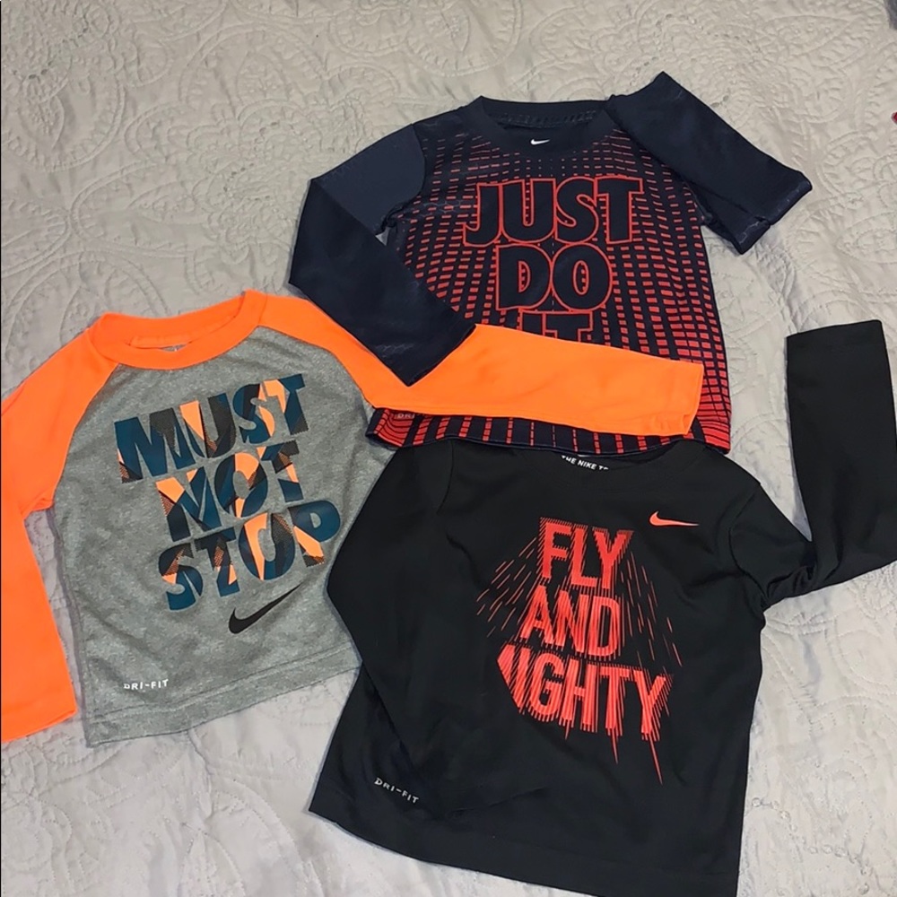 Lot of 3 Nike toddler long sleeve Dry Fit size 2T